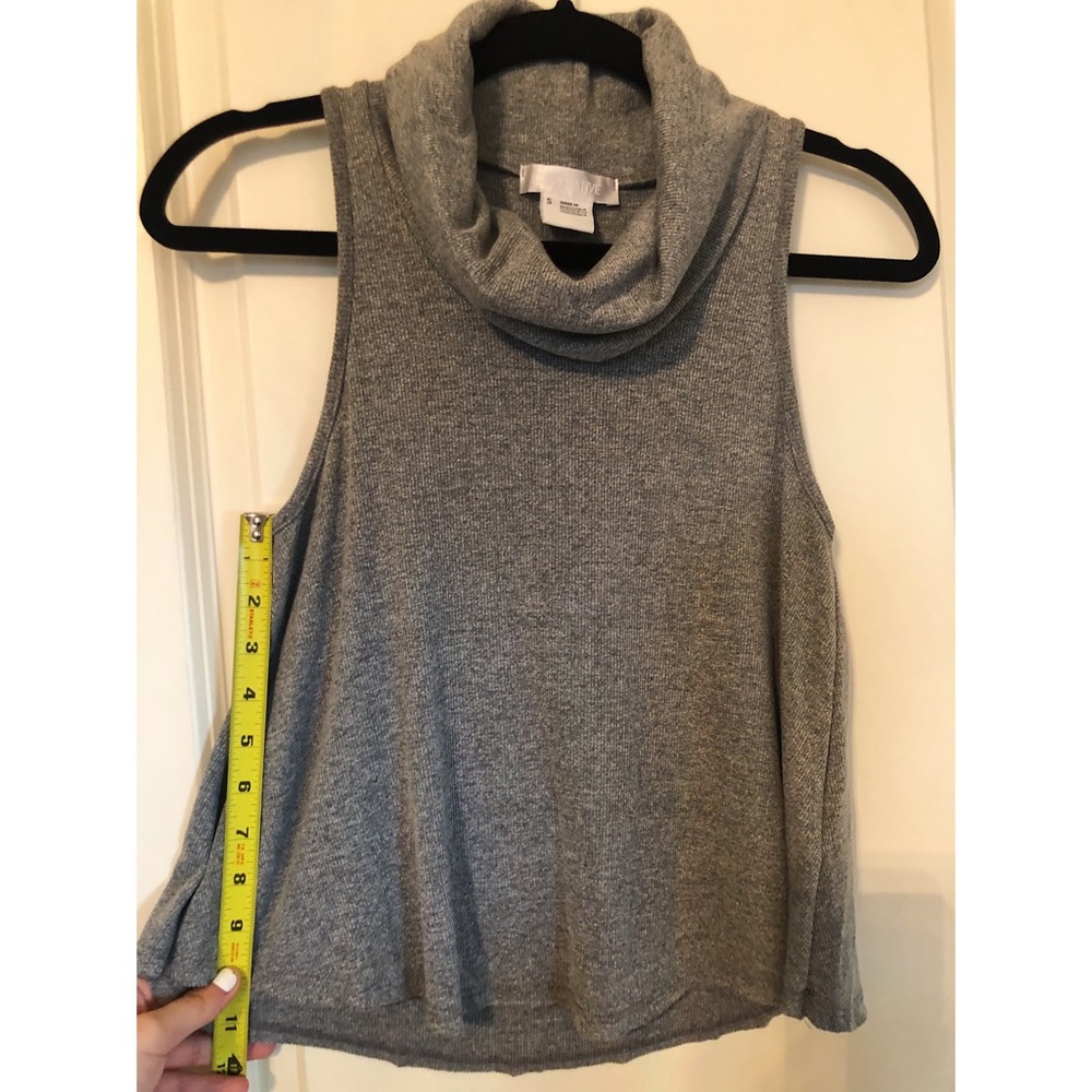 Grey Cowl Neck Cropped Tank